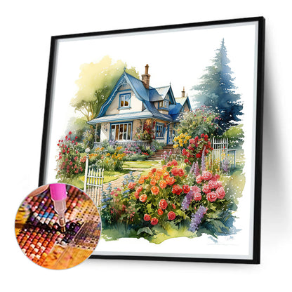 Garden House - Full Round Drill Diamond Painting 40*40CM