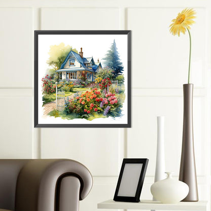 Garden House - Full Round Drill Diamond Painting 40*40CM