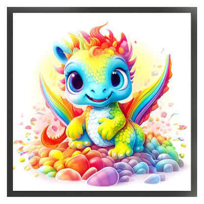 Rainbow Little Flying Dragon - 11CT Stamped Cross Stitch 50*50CM