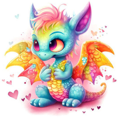 Rainbow Little Flying Dragon - 11CT Stamped Cross Stitch 50*50CM