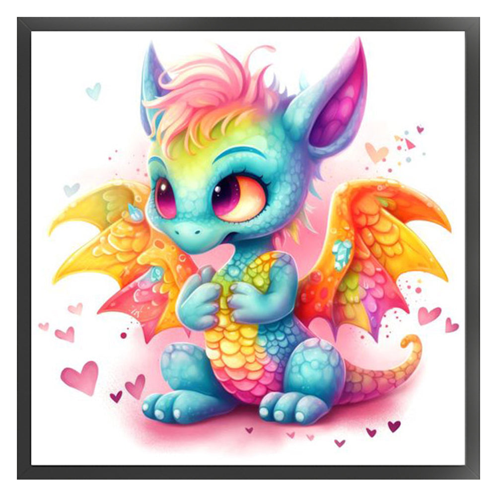 Rainbow Little Flying Dragon - 11CT Stamped Cross Stitch 50*50CM