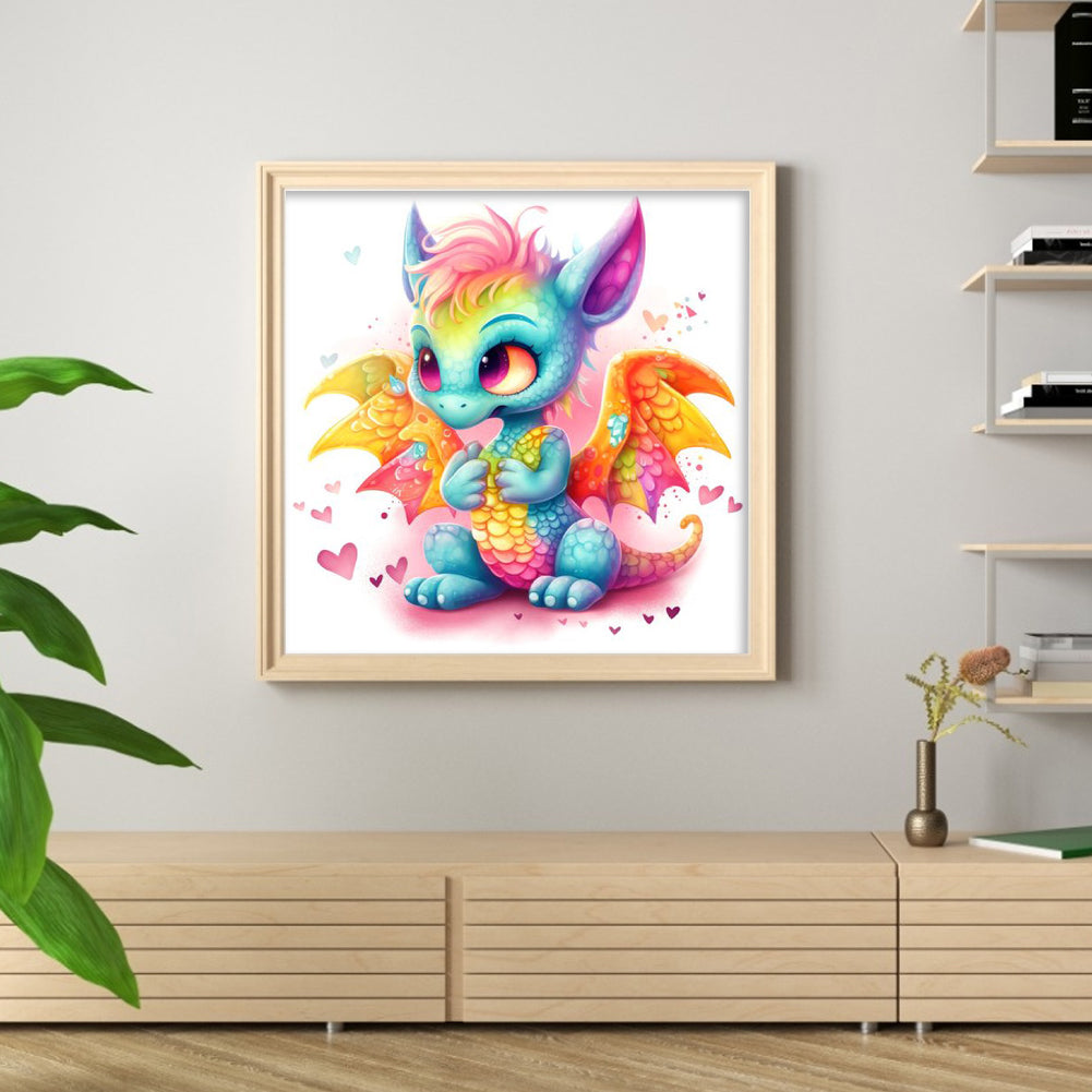 Rainbow Little Flying Dragon - 11CT Stamped Cross Stitch 50*50CM