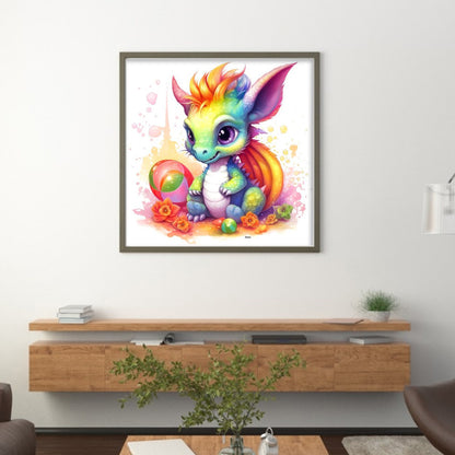 Rainbow Little Flying Dragon - 11CT Stamped Cross Stitch 50*50CM