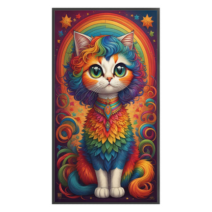 Rainbow Cat - 11CT Stamped Cross Stitch 40*70CM