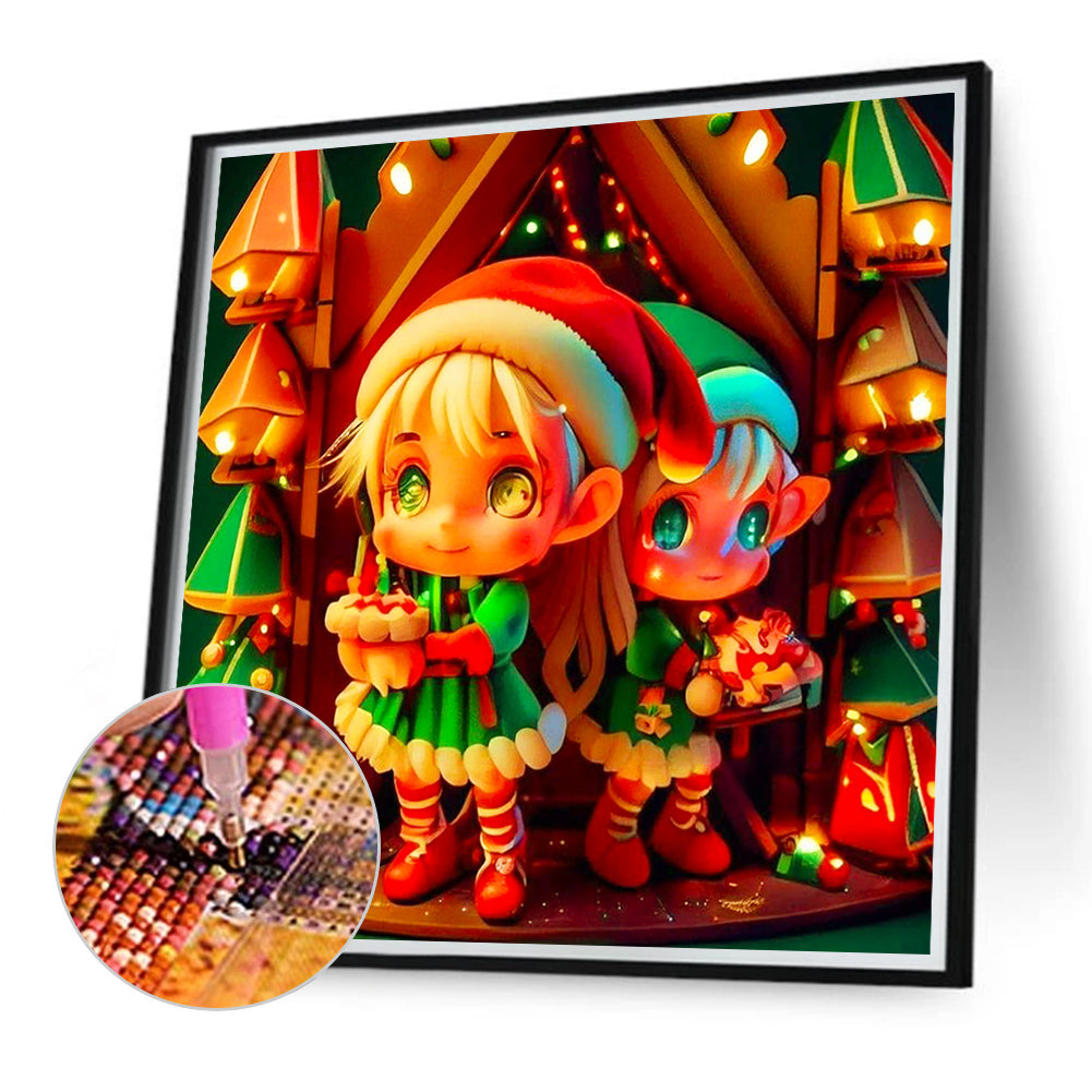 Christmas Elves - Full Round Drill Diamond Painting 40*40CM