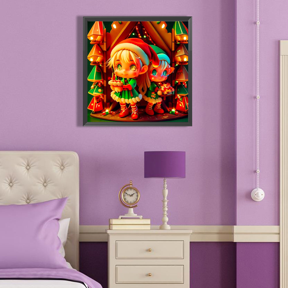 Christmas Elves - Full Round Drill Diamond Painting 40*40CM