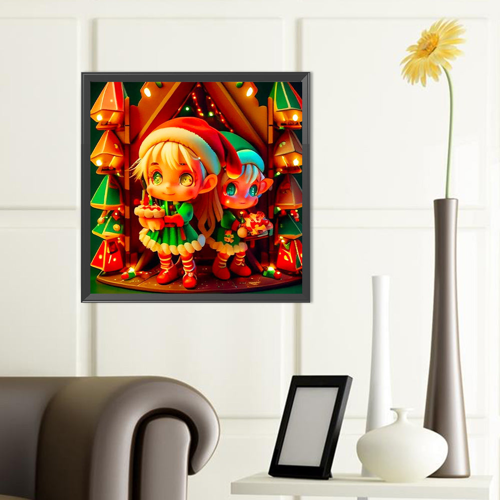 Christmas Elves - Full Round Drill Diamond Painting 40*40CM