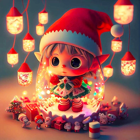 Christmas Elf Boy - Full Round Drill Diamond Painting 40*40CM