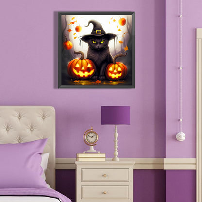 Halloween Black Cat - Full Round Drill Diamond Painting 40*40CM