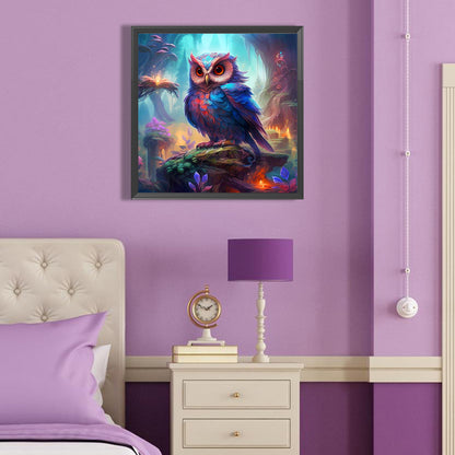 Owl In Area Map - Full Round Drill Diamond Painting 40*40CM