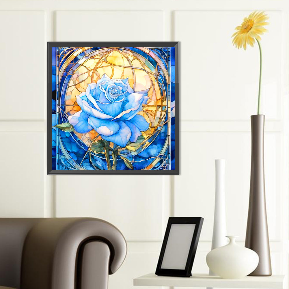Blue Roses - Full Round Drill Diamond Painting 40*40CM