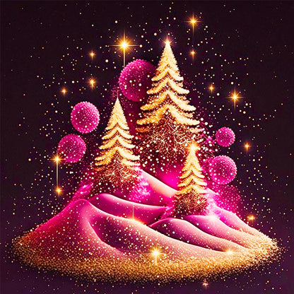 Romantic Starlight Christmas Tree - Full Round Drill Diamond Painting 40*40CM