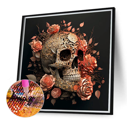 Metal Skull Girl - Full Round Drill Diamond Painting 40*40CM