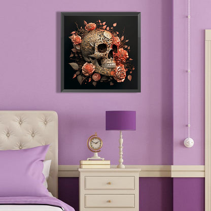 Metal Skull Girl - Full Round Drill Diamond Painting 40*40CM