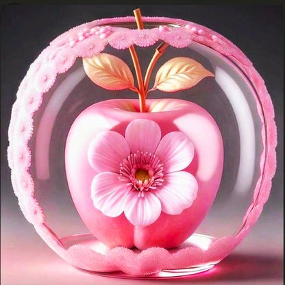 Pink Crystal Apple¡¤Christmas Eve - Full Round Drill Diamond Painting 40*40CM