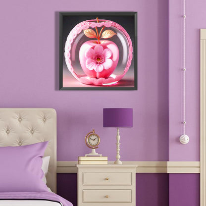 Pink Crystal Apple¡¤Christmas Eve - Full Round Drill Diamond Painting 40*40CM