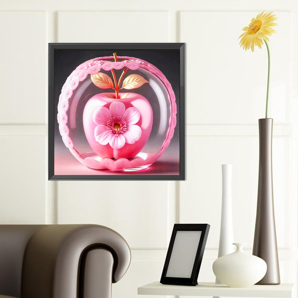 Pink Crystal Apple¡¤Christmas Eve - Full Round Drill Diamond Painting 40*40CM