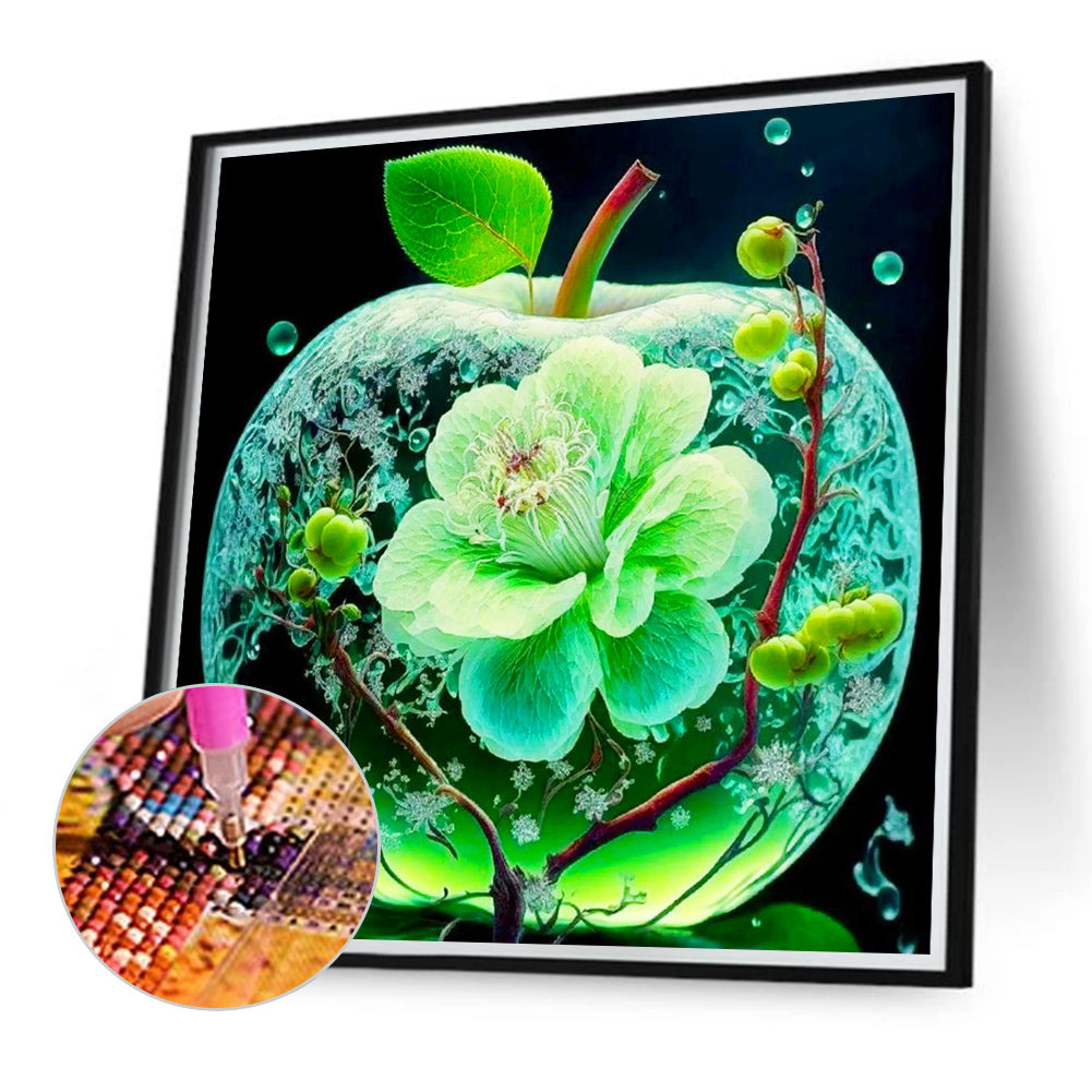 Green Crystal Apple¡¤Christmas Eve - Full Round Drill Diamond Painting 40*40CM