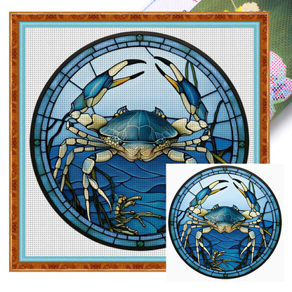 Glass Painting - Crab - 11CT Stamped Cross Stitch 40*40CM