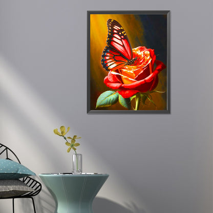 Butterflies And Roses - Full Round Drill Diamond Painting 40*50CM