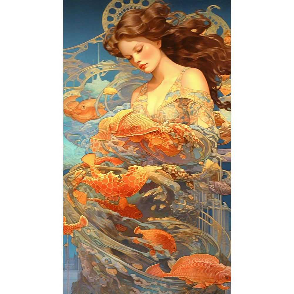Woman - Full Round Drill Diamond Painting 40*70CM