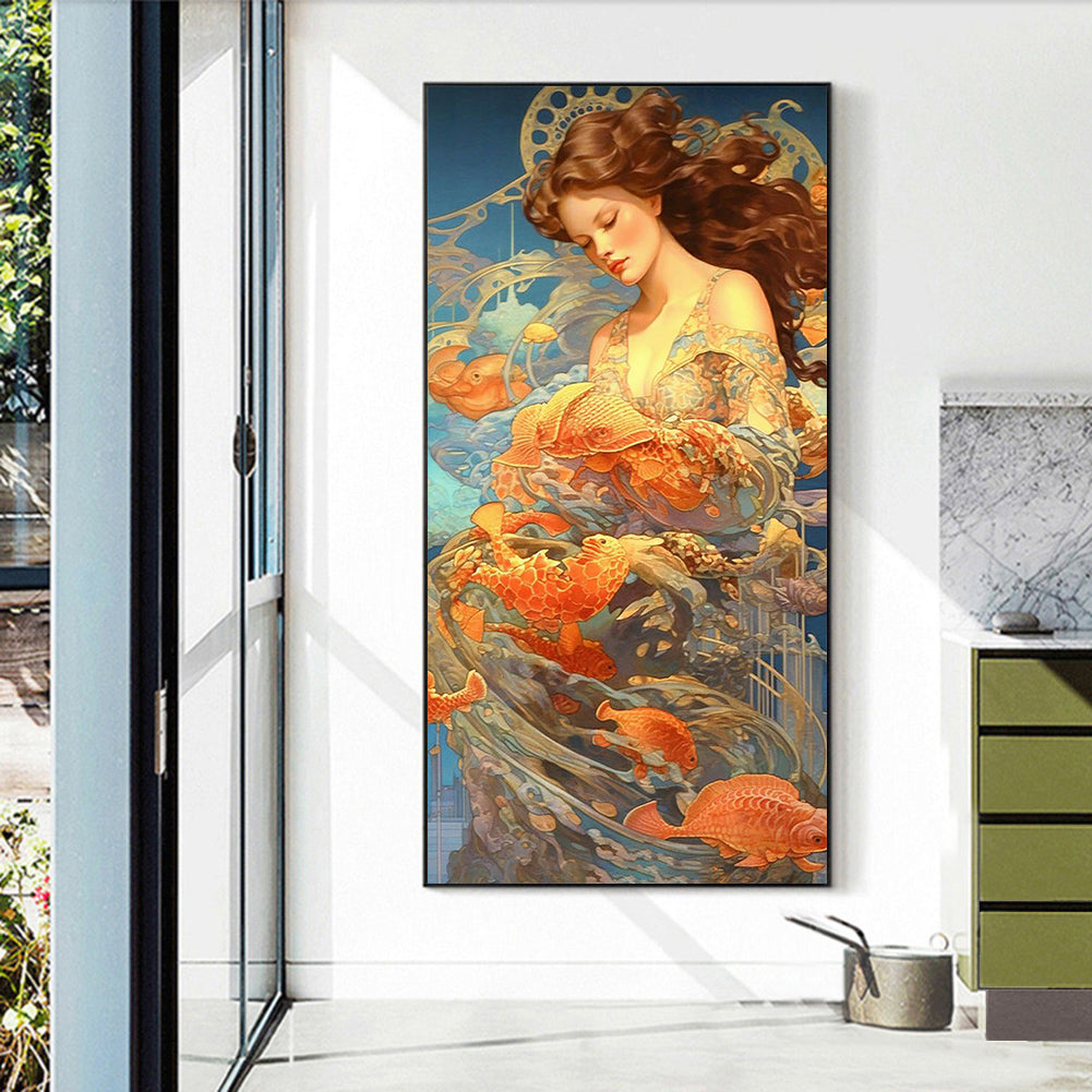 Woman - Full Round Drill Diamond Painting 40*70CM