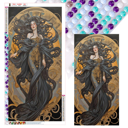 Black Robed Dharma Woman - Full Round Drill Diamond Painting 40*80CM