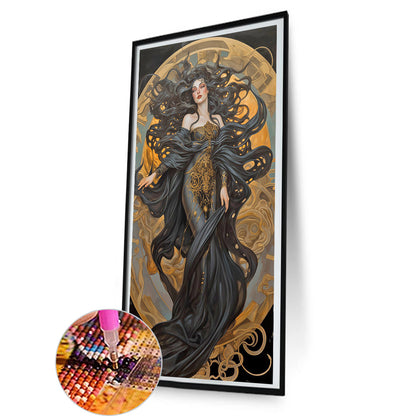 Black Robed Dharma Woman - Full Round Drill Diamond Painting 40*80CM