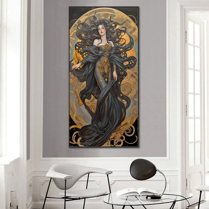 Black Robed Dharma Woman - Full Round Drill Diamond Painting 40*80CM
