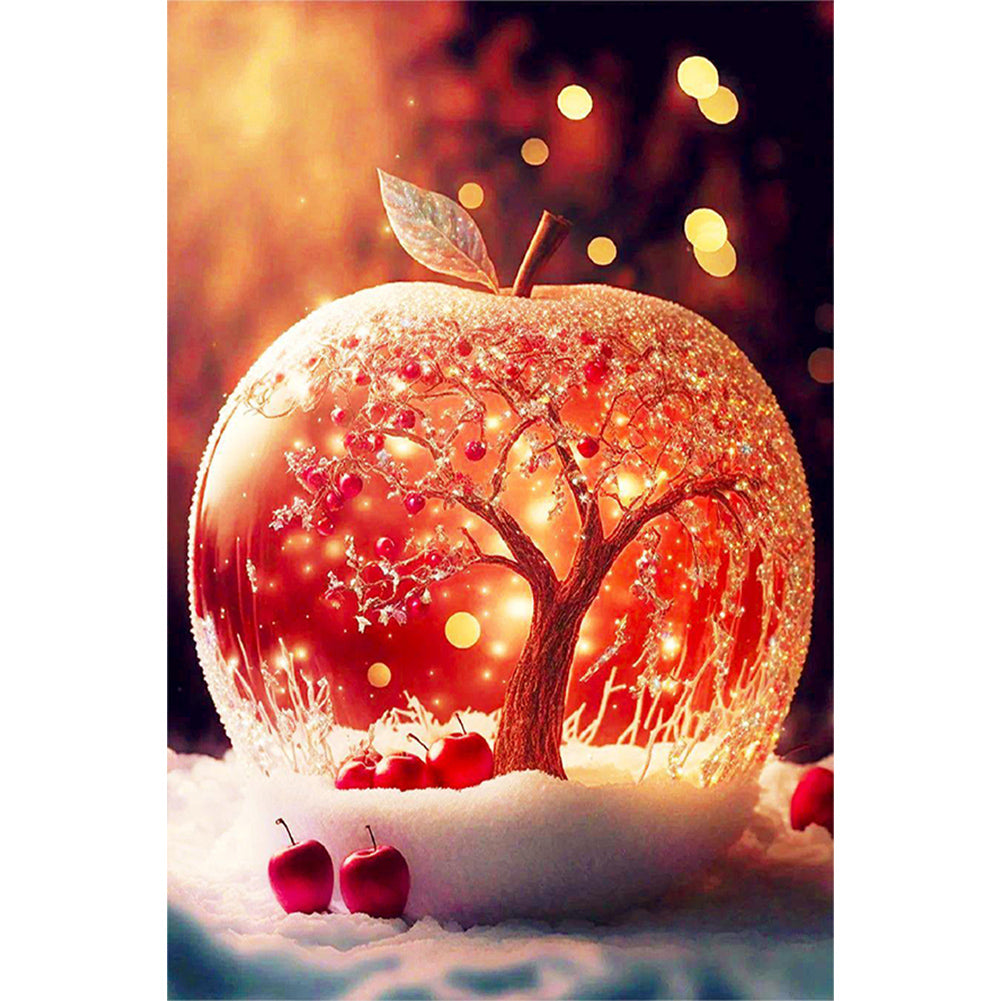 Crystal Red Apple Tree - Full Round Drill Diamond Painting 40*60CM