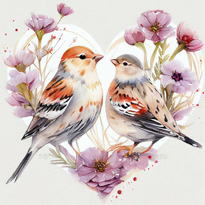 Love Sparrow - Full Round Drill Diamond Painting 40*40CM