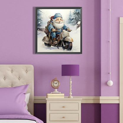 Santa Claus Riding A Bike - Full Round Drill Diamond Painting 40*40CM