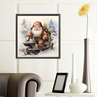 Santa Claus Riding A Bike - Full Round Drill Diamond Painting 40*40CM