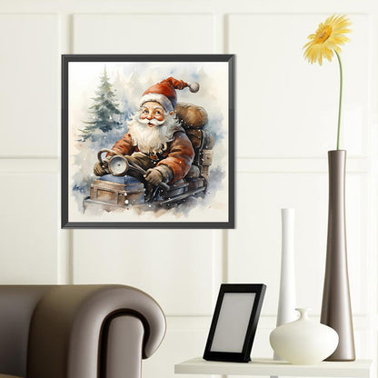 Santa Claus Riding A Bike - Full Round Drill Diamond Painting 40*40CM