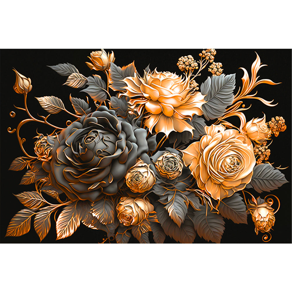 Metal Rose - Full Round Drill Diamond Painting 60*40CM