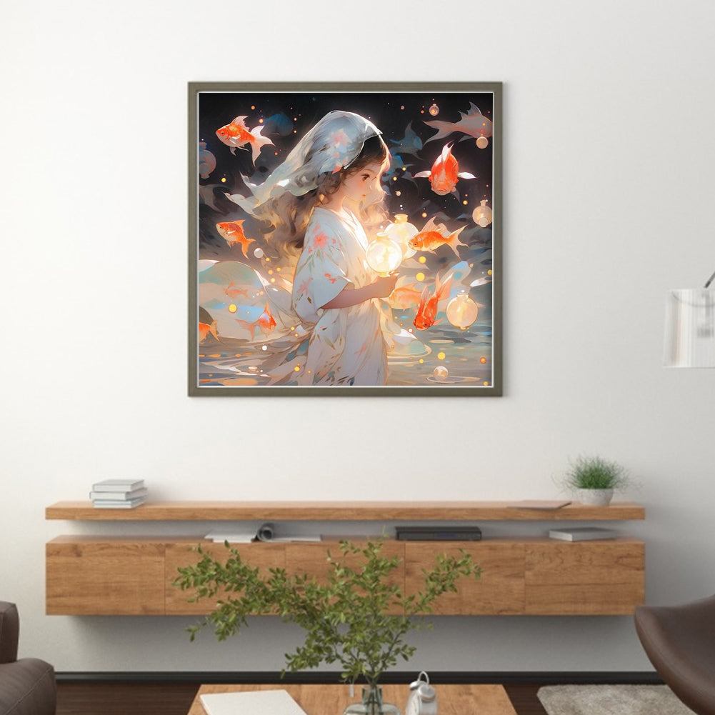 Girl - 11CT Stamped Cross Stitch 50*50CM