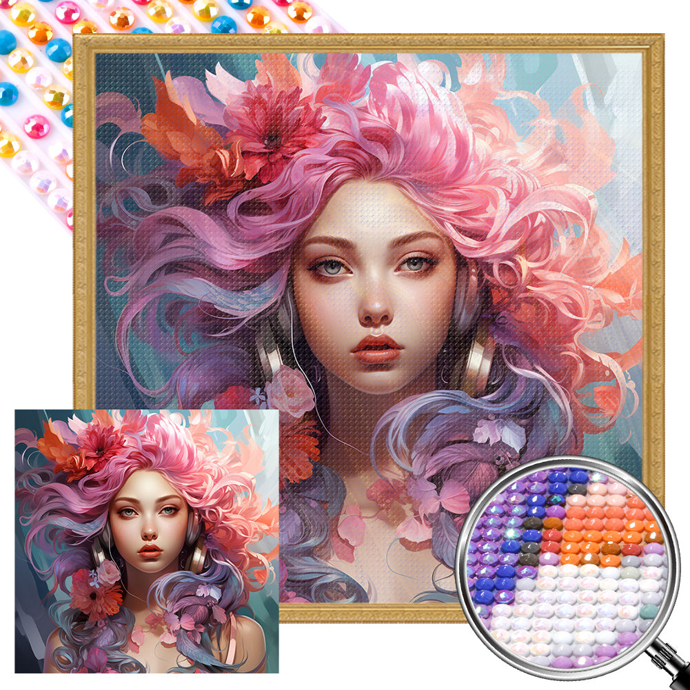 Color Girl - Full Round AB Drill Diamond Painting 40*40CM