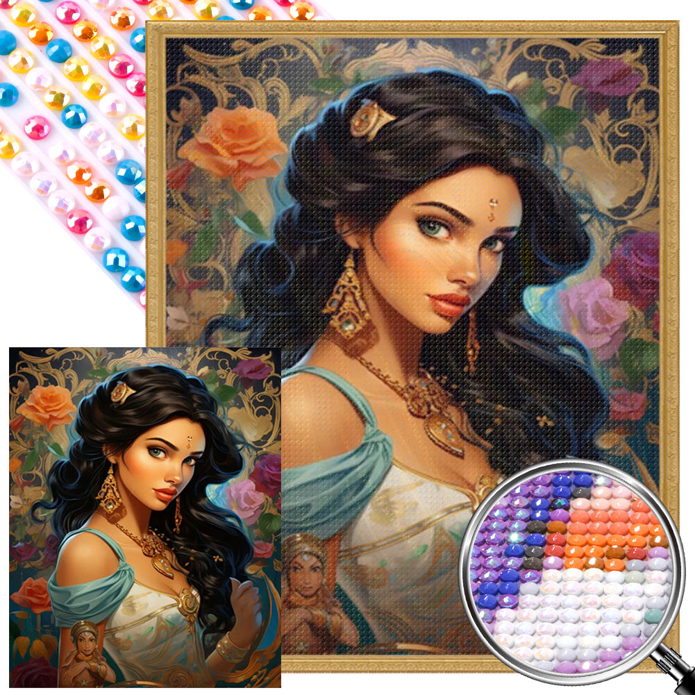 Brunette Beauty - Full Round AB Drill Diamond Painting 40*50CM