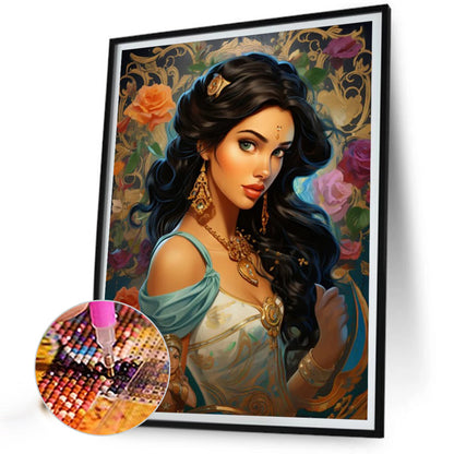 Brunette Beauty - Full Round AB Drill Diamond Painting 40*50CM