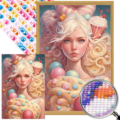 Ice Cream Girl - Full Round AB Drill Diamond Painting 40*60CM