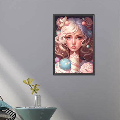 Ice Cream Girl - Full Round AB Drill Diamond Painting 40*60CM