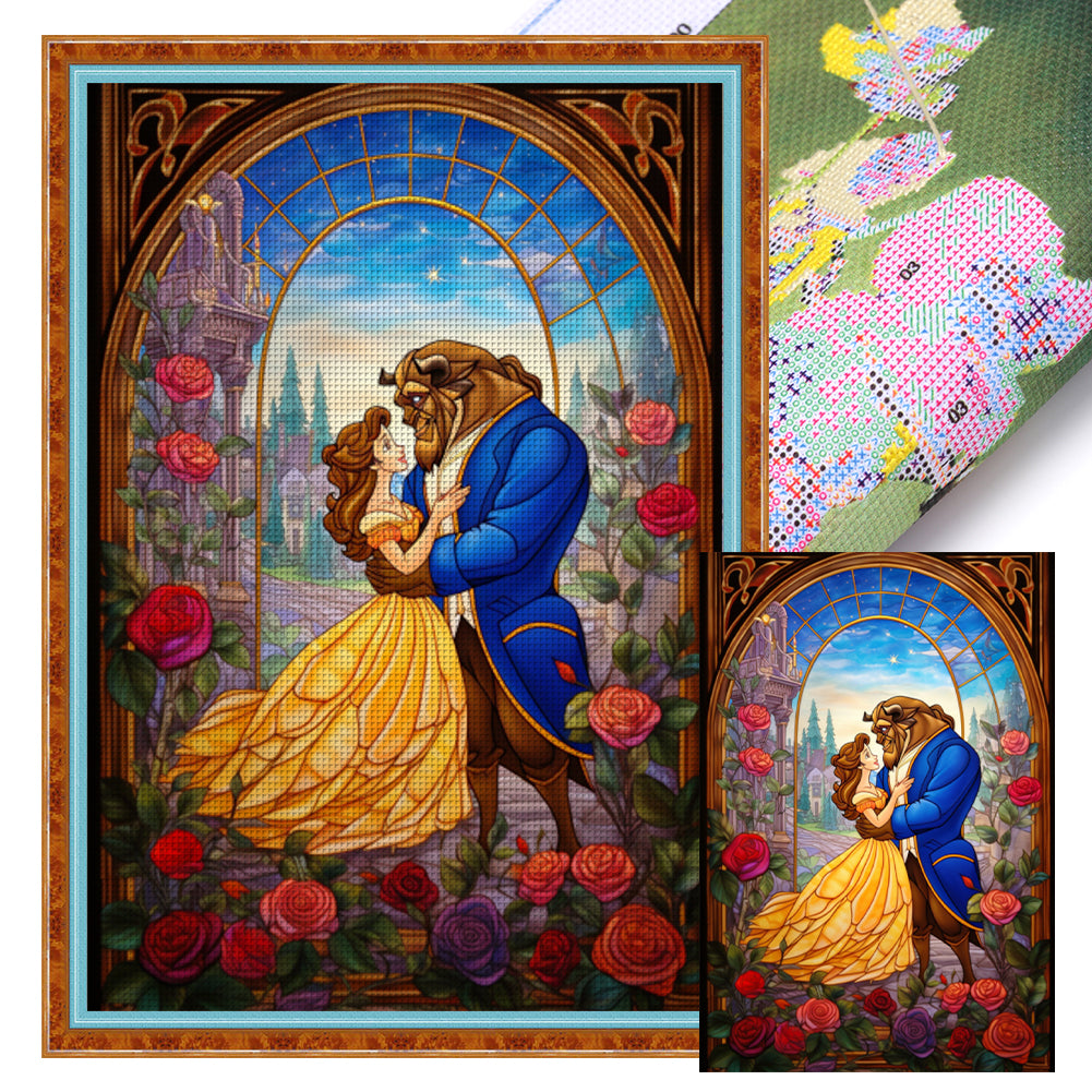 Beauty And The Beast - 11CT Stamped Cross Stitch 50*70CM