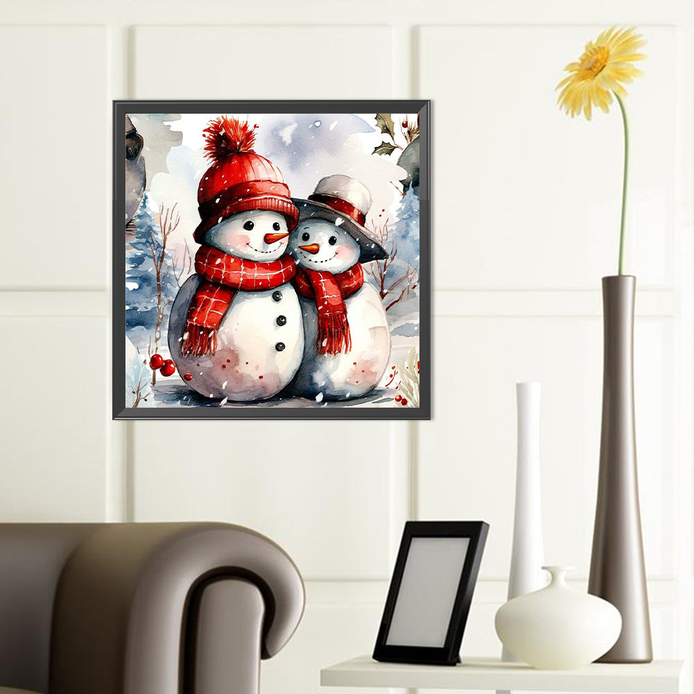 Christmas Snowman - Full Round Drill Diamond Painting 40*40CM