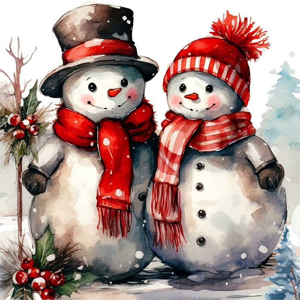 Christmas Snowman - Full Round Drill Diamond Painting 40*40CM