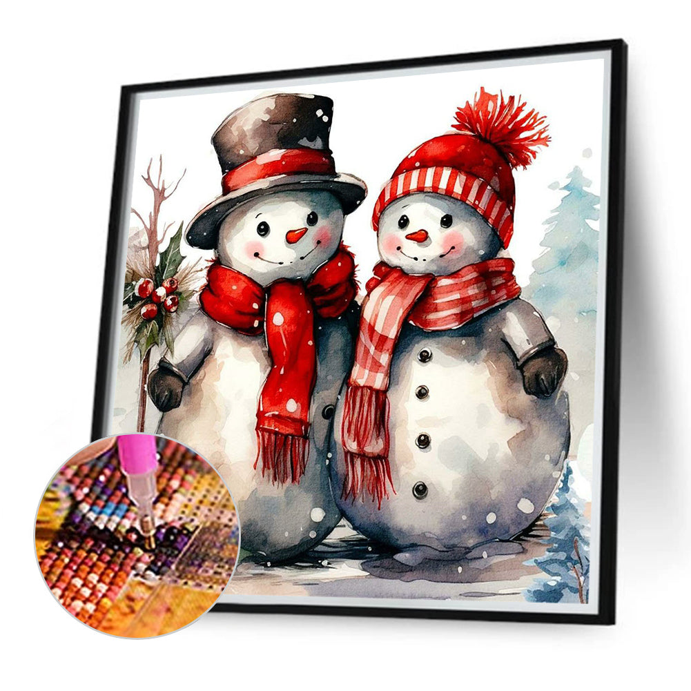 Christmas Snowman - Full Round Drill Diamond Painting 40*40CM