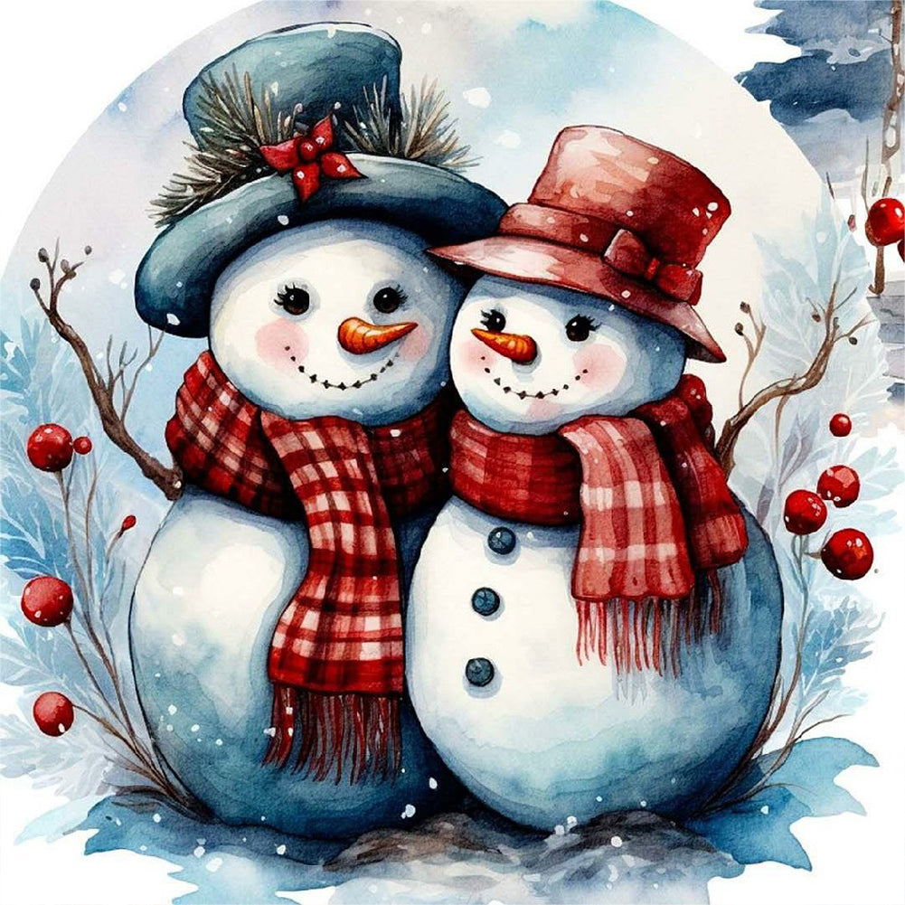 Christmas Snowman - Full Round Drill Diamond Painting 40*40CM