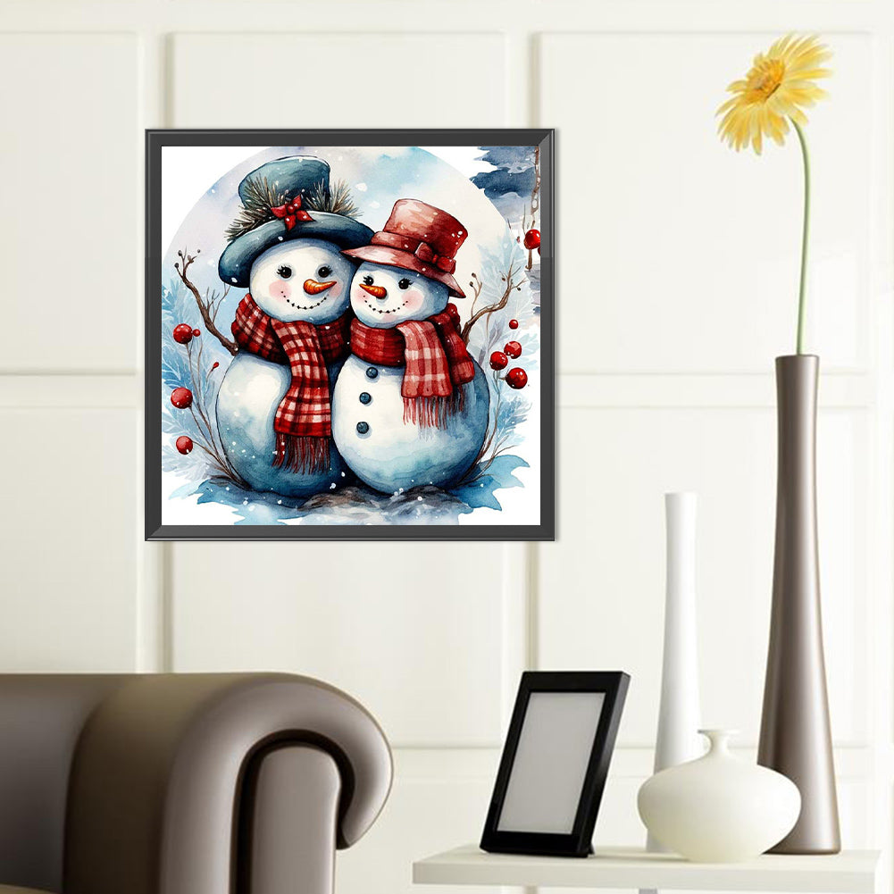 Christmas Snowman - Full Round Drill Diamond Painting 40*40CM