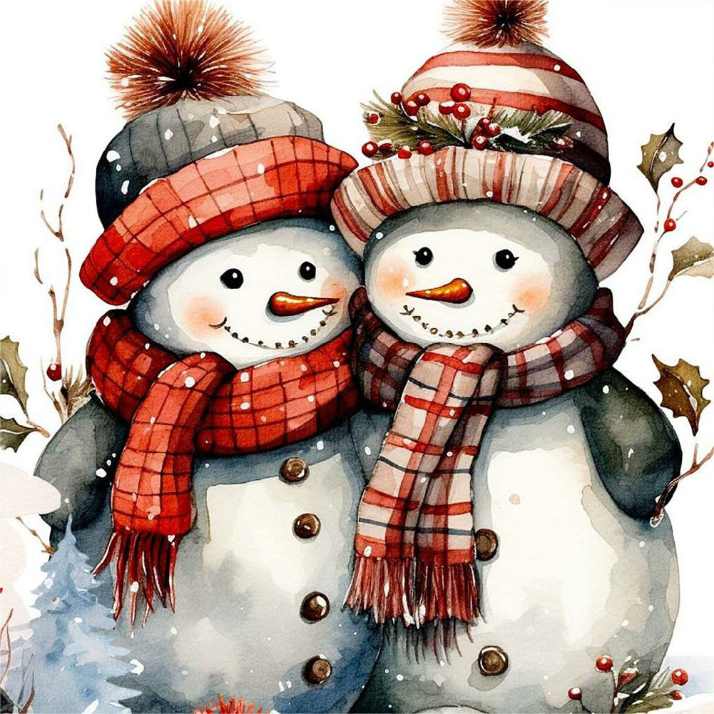 Christmas Snowman - Full Round Drill Diamond Painting 40*40CM