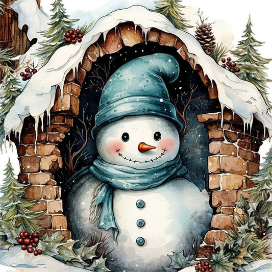 Christmas Snowman - Full Round Drill Diamond Painting 40*40CM