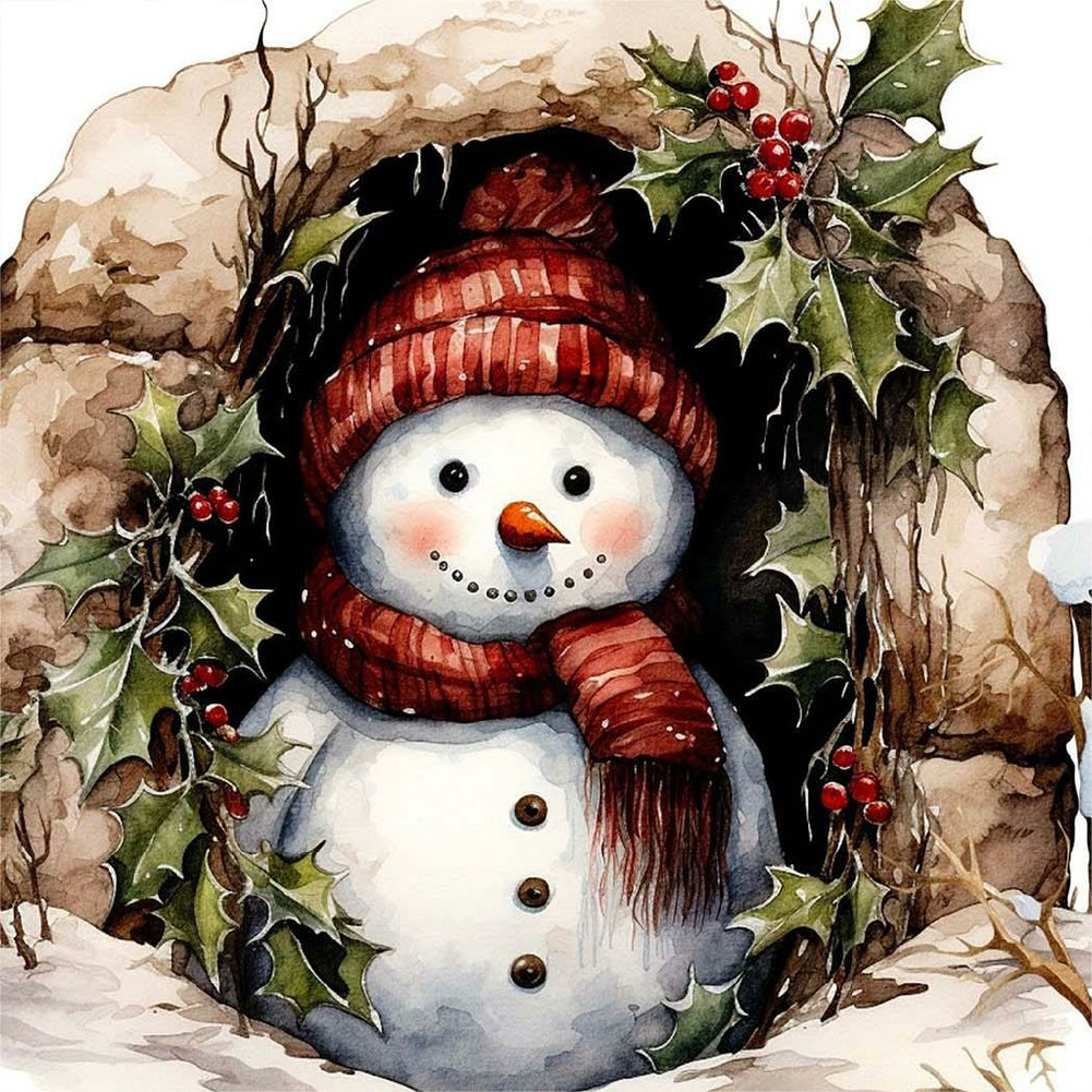 Christmas Snowman - Full Round Drill Diamond Painting 40*40CM